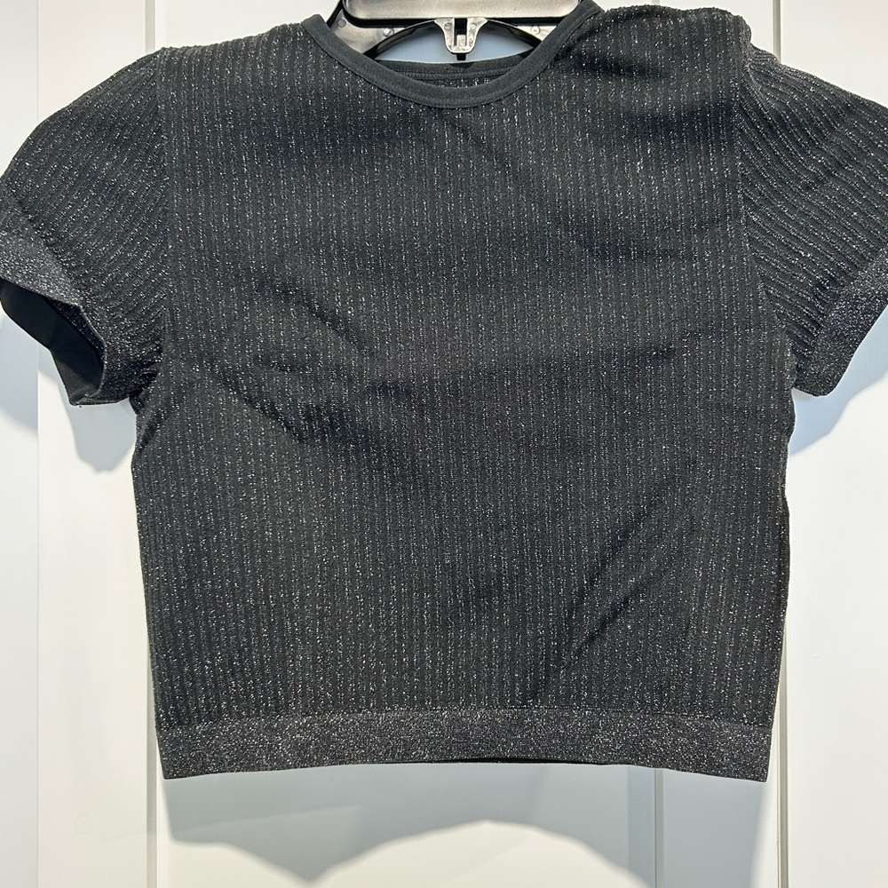 Wild Fable Black Glitter Crop Top